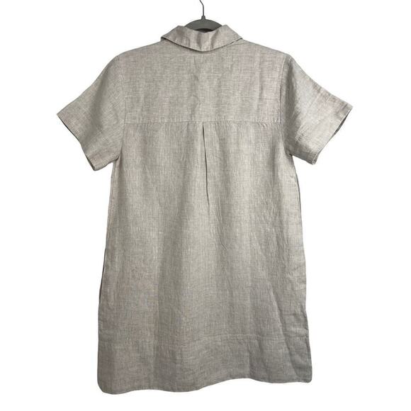 Madewell Women's V-Neck Mini Dress in 100% Linen Natural Undyed S - Picture 4 of 13